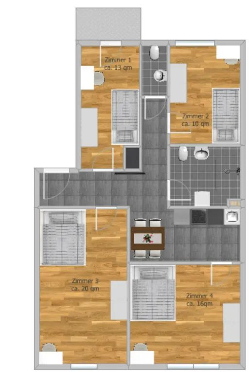 WG-Zimmer in zentraler Lage – ab sofort frei / Bönerstraße 6, Nürnberg / 2.OG / WE5 / Zi.1 – Bönerstraße 6, 90459 Nürnberg(Galgenhof) – Vorschaubild 3