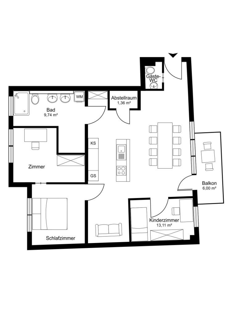 * Exklusive 3-Raum-Wohnung mit hochwertiger EINBAUKÜCHE und BALKON in zentraler und ruhiger Wohnlage * – 68169 Mannheim – Vorschaubild 14