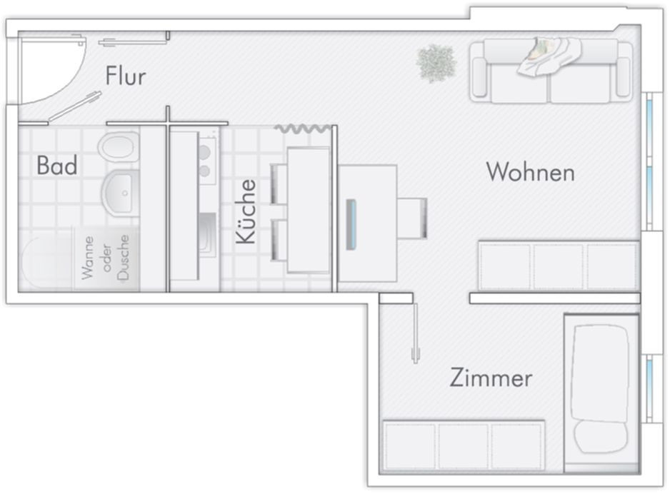 Klein aber fein: 2-Zimmer-Wohnung in Rostock – 18106 Rostock(Schmarl) – Vorschaubild 7