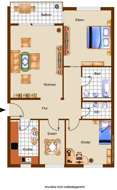 4 Zimmerwohnung, 1.OG, 96qm, TG Stellplatz – Foto 3