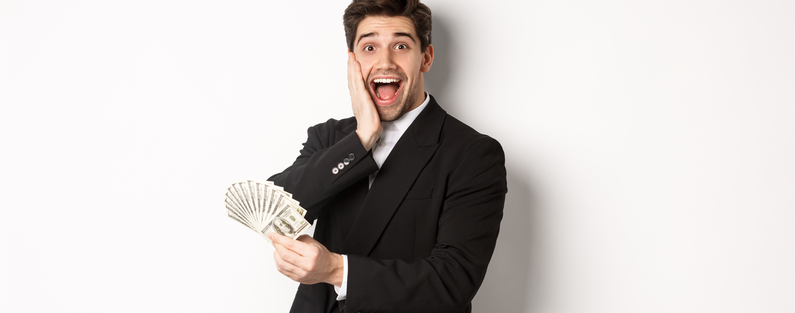 Makler freut sich über Geld